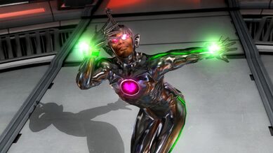Zack's trademark alien costume: a silver alien bodysuit with an antenna, a picture of a pink heart on the chest, green light wristbands and hot pink sunglasses.