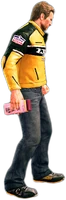 Chuck Greene holding a bottle of shampoo