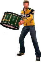 Chuck holding a drum