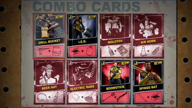 all combo cards for dead rising 2