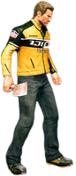 Chuck holding a meat cleaver