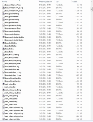 Partial contents of the newly created npcs_big folder