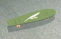 Skateboard with a feather