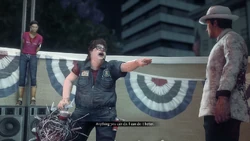 Kenny about to attack Nick.