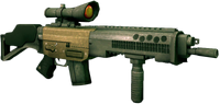In the PC file items.txt, the cutscene version of this weapon is called "cine_mercar"