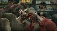 Zombies congregate outside the Willamette Mall.
