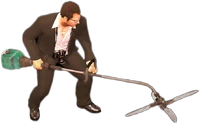 Dead rising weed wacker attack.png (187 KB) Frank West holding the Weed Tendonizer