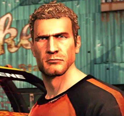 Chuck Greene (personagem principal do jogo Dead Rising 2) usando apenas