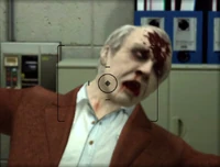 Dr. Barnaby is shot in the head by Brad