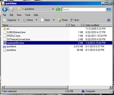 saving file in same folder as QuickBMS files