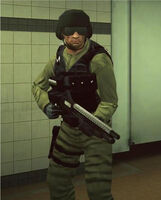 One of the pilots armed with a shotgun (mod).