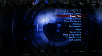 Pause menu