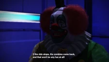 "If the ride stops, the zombies will come back, and that wouldn't be any fun at all!"