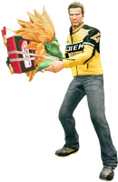 Chuck holding the Roaring Thunder