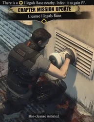 Adam Kane cleansing the safe house.