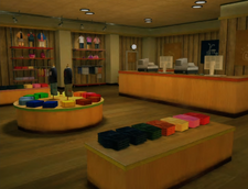 Interior with merchandise.
