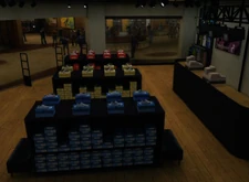 Shoe collection on the first floor.