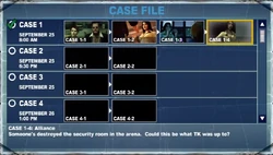 Off the Record case file Case 1-4: Alliance Someone's destroyed the security room in the arena. Could this be what TK was up to?