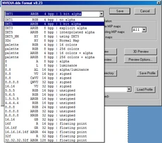 All possible Photoshop dds save settings