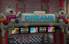 Frozen Dreams sign.