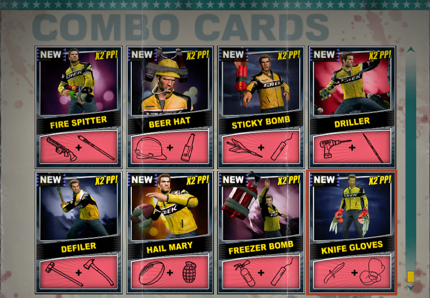 dead rising 2 combos weapons