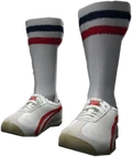 Dead rising White and Red Lowtops with Soccer Socks