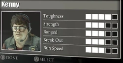 Kenny's survivor stats.