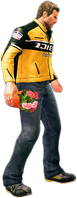 Chuck holding a flower pot