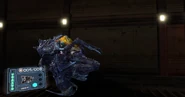 A Brute's yellow weakspots in Dead Space: Extraction.