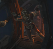 Ellie wearing the Astronaut Suit in Dead Space 2.