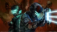 The Security Suit in a Dead Space 2 multiplayer wallpaper.