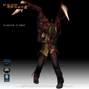 A Necromorph Slasher formed from a Unitologist priest.