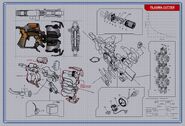 Disassembly view of the Plasma Cutter in Dead Space 2.