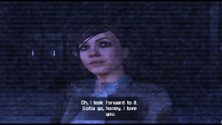 Lexine in her transmission to her boyfriend, .