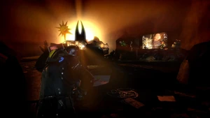 Carver battles through a " land".