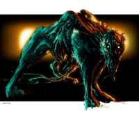 Another scrapped concept of a corrupted hyena dog.