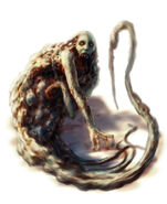 Concept art of a host mutating into a Leaper (presumably a similar Necromorph to the immature Guardian from the first game)