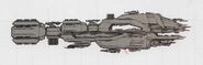 Concept art of the USM Valor from The Art of Dead Space.