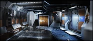 Concept art of the locker room/showers on the USM Eudora.