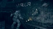 The crashed USM Valor's airlock up close.