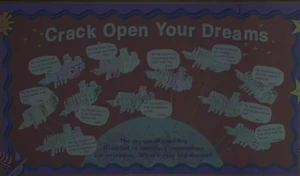 Ein Pinnwandbild der Kinderstation der Sprawl.