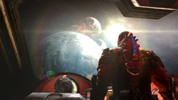 Isaac and Carver watch as the  converge on Earth.