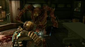 Isaac Clarke enfrentándose a The Hunter.