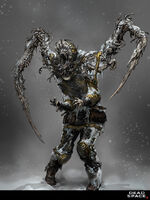 Concept art of a Slasher in Dead Space 3.