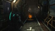 An upright Exploder in the cargo bay of the CMS Terra Nova in Dead Space 3.