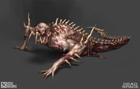 Concept art of the Leaper in Dead Space (2023).