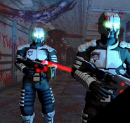 EDF Marines wearing the suit in Dead Space: Aftermath.