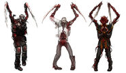 Concept art of Slasher variants in Dead Space 2.