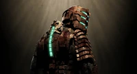 Dead Space promotional poster of Isaac Clarke in his Engineering RIG.