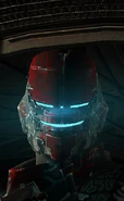 The helmet of the Zealot Suit.